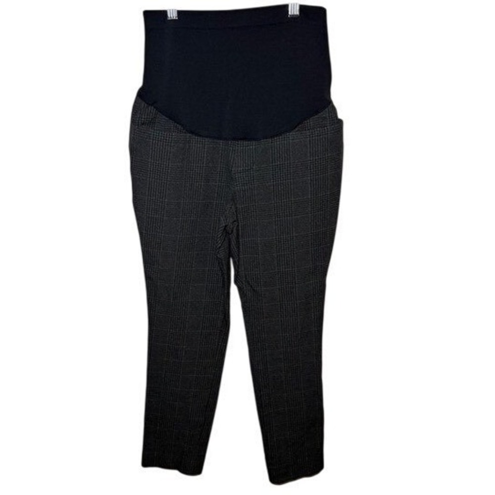 Old Navy Pixie Maternity Pants Women Size 10 Gray Plaid Full Panel
